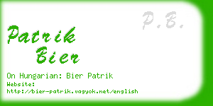 patrik bier business card